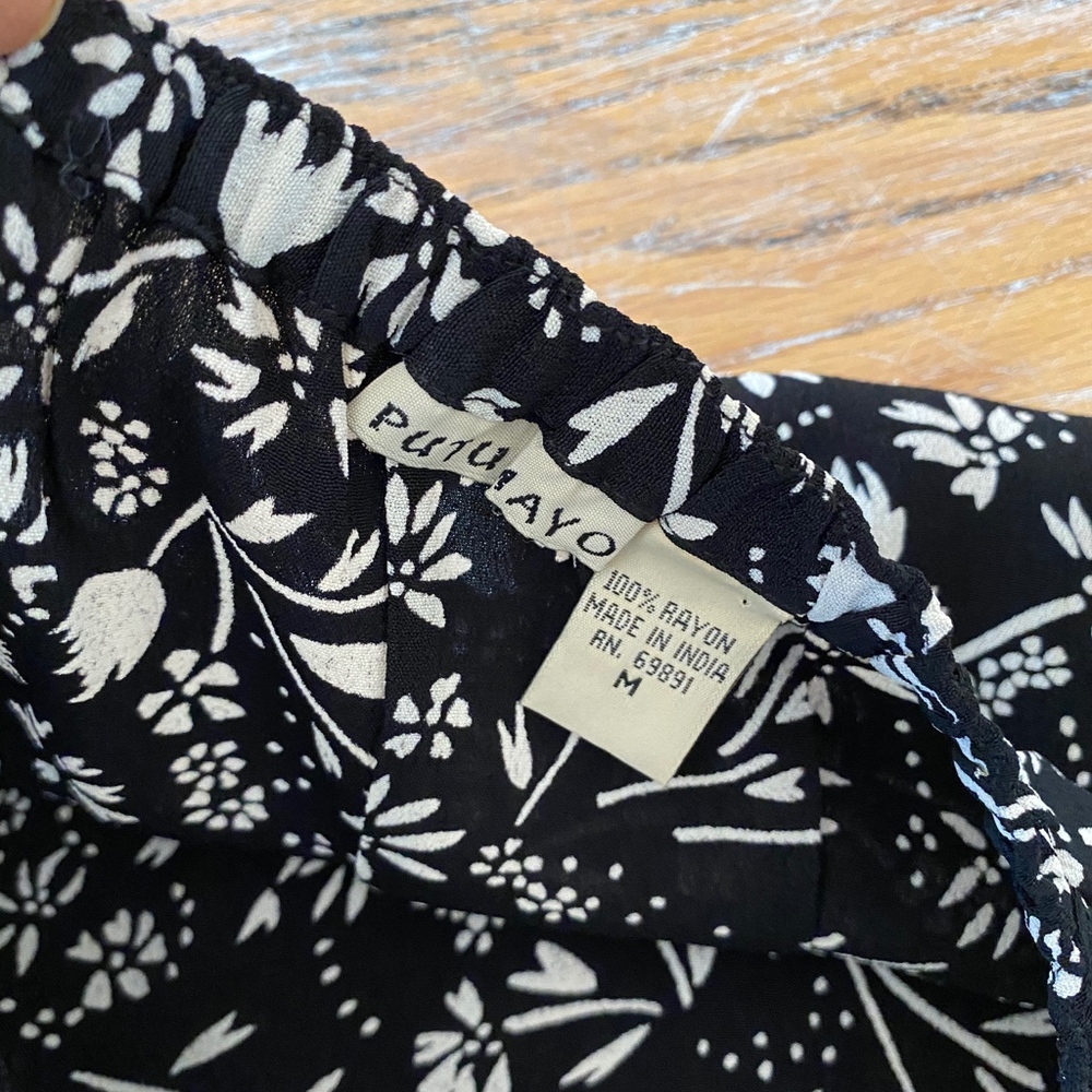 PUTUMAYO black/ivory rayon ruffle hem skirt - Picture 5 of 5